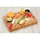 Heim Concept Professional Grade Bamboo Large Butcher Block - Grainy Pattern-Ideal for Food Safety - High quality cutting board made from 100% premium bamboo with no added dyes or stains, no toxins and natural antibacterial properties