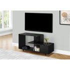Monarch Specialties 2610 Tv Stand - 48"L/Black/Black Marble Top/1 Drawer-Material: particle board,metal; finish: black marble-look