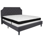 Flash Furniture Brighton King Size Tufted Upholstered Platform Bed with Memory Foam Mattress - Dark Grey Fabric-Bed