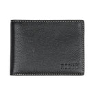 Roots Men's Slim Bifold Wallet with Top ID Wing - Black-Black - Leather