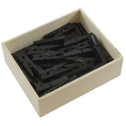 JAM Paper Wood Clothing Pin Clips, Medium, 1 1/8, Black, 2 Packs  of 50, 100 Total (230729141a)-1.125in