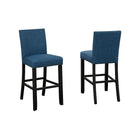 Brassex Indira 29' Bar Stool with Nail-Head Trim, Blue, 2 Pack-Counter height