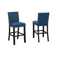 Brassex Indira 29' Bar Stool with Nail-Head Trim, Blue, 2 Pack-Counter height