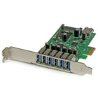 StarTech 7-Port PCI Express USB 3.0 Card, Standard and Low-Profile Design-Extend your system capabilities by adding 7 USB 3.0 ports -- 6 external and 1 internal -- to any PCIe compatible computer