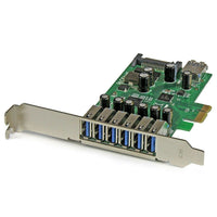 StarTech 7-Port PCI Express USB 3.0 Card, Standard and Low-Profile Design-Extend your system capabilities by adding 7 USB 3.0 ports -- 6 external and 1 internal -- to any PCIe compatible computer