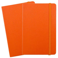 JAM Paper Hardcover Lined Notebook With Elastic Closure, Travel Size, 4 x 6 Journal, Sunburst Orange, 2/Pack (340528848g)-Sunburst Orange Harcover Notebook / Journal