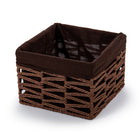 Truu Design Square Geo Weave Basket with Liner, Set of 3, 9.25 x 9.25 inches, Brown-Each basket comes with a removable polyester liner