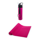 Bodico Yoga Mat & Silicone Water Bottle Set - Pink-Includes one yoga mat and a silicone water bottle, a perfect combo for your workouts