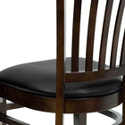 Flash Furniture HERCULES Series Vertical Slat Back Walnut Wood Restaurant Chair - Black Vinyl Seat-CA117 Fire Retardant Foam