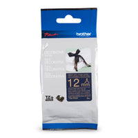 Brother Genuine TZERN34 Decorative Gold on Navy Blue Satin Ribbon for P-touch Label Makers, 12 mm wide x 4 m long-Gold on navy blue TZe 12 mm satin ribbon for use with Brother P-touch label makers 