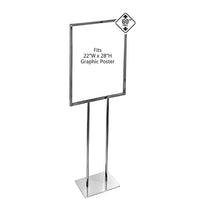 Azar Displays Single Frame Easel Display (300702)-Chrome Metal
