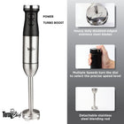 Total Chef Variable Speed Immersion Blender with Turbo Boost-Slim immersion shaft fits almost any container