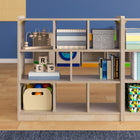 Flash Furniture Bright Beginnings Commercial Grade 8 Section Modular Wooden Classroom Open Storage, Safe, Kid Friendly - Natural-Wipe Clean with a Damp Cloth