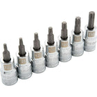 Dynamic Tools 1/2" Drive 7 Piece Standard, Torx Socket Set, T20 - T50-Contains: T20, T25, T27, T30, T40, T45, T50