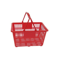 Plastic Handle Hand Shopping Basket, Red, 5 Pack (38-4401-RED)-Great for any retail, stock, and storage application