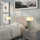 Flash Furniture Bedford Tufted Upholstered Twin Size Headboard - Beige Fabric-Beige Fabric Upholstery