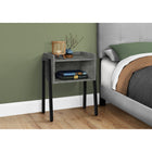 Monarch Specialties 3584 Accent Table - 23"H/Grey Stone-Look/Black Metal-Robust, exposed black metal legs include adjustable feet for optimum stability