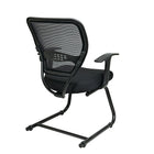 SPACE AirGrid Back Visitors Chair with Mesh Seat and Sled Base - Black-Fixed Angled T-Arms