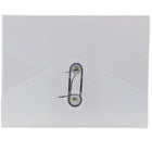 JAM Paper Plastic Portfolio, Button and String Tie Closure, Small Photo Size, 5.25 x 6.75 x.38, Clear Frost, 4 Pack (354609g)-Clear frost