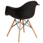 Flash Furniture Alonza Series Black Plastic Chair with Wooden Legs-Polypropylene Molded Structure
