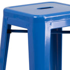 Flash Furniture 30" High Backless Blue Metal Indoor-Outdoor Barstool with Square Seat-500 lb. Weight Capacity
