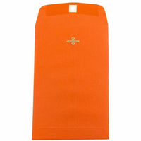 JAM Paper 6" x 9" Open End Catalog Coloured Envelopes with Clasp Closure - Orange Recycled - 50 Pack-Orange Clasp Envelope
