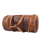 Tolredo Helios Leather Travel Barrel Bag - Brown-Heavy duty fittings to hold the weight