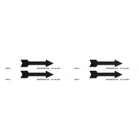 Brady, Pipe Marker, 7" W x 1-1/8" H, 1" - 2-1/2" Pipe Dia., Black On White - 36 Pack-Colours Black on White