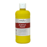 Handy Art Student Acrylic Paint Chrome Yellow 16oz, 3 Pack (RPC101010)-Acrylic paint can be used on most any surface