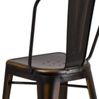 Flash Furniture 24" High Distressed Copper Metal Indoor-Outdoor Counter Height Stool with Back-Seat Size: 14''W x 14''D