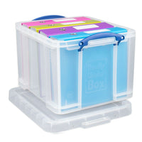 Really Useful Box 32L Filing Box, Clear-Highly durable, heavy-duty polyproplene construction