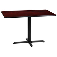Flash Furniture 24'' x 42'' Rectangular Laminate Table Top, Mahogany with 22'' x 30'' Table-Height Base (XUMA2442T2230)-Hospitality Table