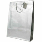JAM Paper Gift Bags with Rope Handles - X-Large - 12.5" x 17" x 6" - Silver Glossy - 100 Pack-Color: Silver