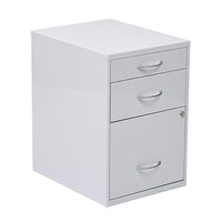 OSP Designs HPBF-11 22" Storage File Cabinet, White-Pencil drawer, standard and file drawers