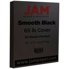 JAM Paper Matte Cardstock, 8.5" x 11", 65 lb, Smooth Black, 250 Pack (64431263b)-Smooth black