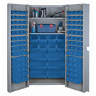KLETON – Armoires à combinaison à portes creuses, 98 bacs, bleu-Robuste et entièrement soudée de calibre 16, armoire à combinaison bac/tablette