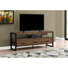 Monarch Specialties 2820 Tv Stand - 60"L/Brown Reclaimed Wood-Look/3 Drawers-59"L x 15.5"W x 21.75"H