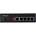 StarTech Industrial 6 Port Gigabit Ethernet Switch with DIN Connector/Mountable-ROBUST DESIGN: Industrial Network Switch with MTBF 500,000+hrs @ 50C, Vibration, shock & free fall rated, Rugged industrial IP-30 aluminum housing, -40C to 75C hardened operating temp, DIN/Wall Mount
