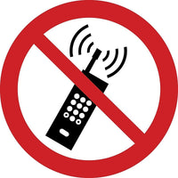 ISO Safety Labels, Prohibition, No Portable Transmitters, SAX369-Material - Adhesive Vinyl
