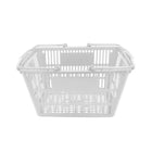 FuTECH SB003 Plastic Handle Shopping Basket, 15"L x 7"D x 8"H, White, 8 Pack-Dimensions: 15"L x 7"D x 8"H