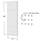 Azar Displays 44" x 13.5" Pegboard 1-Sided Wall Panel, Translucent Blue, 2 Pack-1-sided