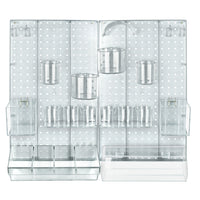 Azar 24-Piece Pegboard Wall Organizer Kit with Two Panels and Accessory Assortment - Clear-Sold in Multiples of: 1