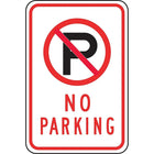 Accuform Signs No Parking Sign, 18" x 24", Aluminum, English With Pictogram-Display Type Bolt-On