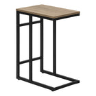 Monarch Specialties 2172 Accent Table - 24"H/Dark Taupe/Black Metal-Bring a modern tone to your living room, office space, family room or den with this stylish dark taupe / black metal C end table