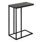 Monarch Specialties 3765 Accent Table - 25"H/Grey Stone-Look/Black Metal-Bring a modern vibe to your living room, office space, family room or den with this C-shaped end table