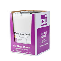 Charles Leonard Dry Erase Boards, Framed with Markers & Eraser, White, Pack of 12-Dry-erase board with sturdy frame includes marker with eraser