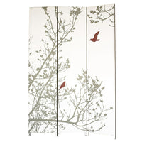 Nexxt Bota Screen, Bird, Red and Taupe, 47" x 71"-3-panel screen room divider: create a new space with an easy to use beautiful room divider. create privacy in your home, make a new room or hide storage items