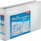 Cardinal 11" x 17" ClearVue Slant-D Ring View Binder, 2", White-Clear overlay on the front, back and spine allows you to customize the cover 