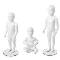Can-Bramar RP Kid Abstract Fibreglass Mannequins Set -  Glossy White - 3 Pack-Includes mannequins RPK-1, RPK-2 and RPK-3