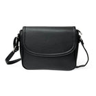 Nicci Medium Crossbody Bag with Front Flap - Black-Crossbody Bag